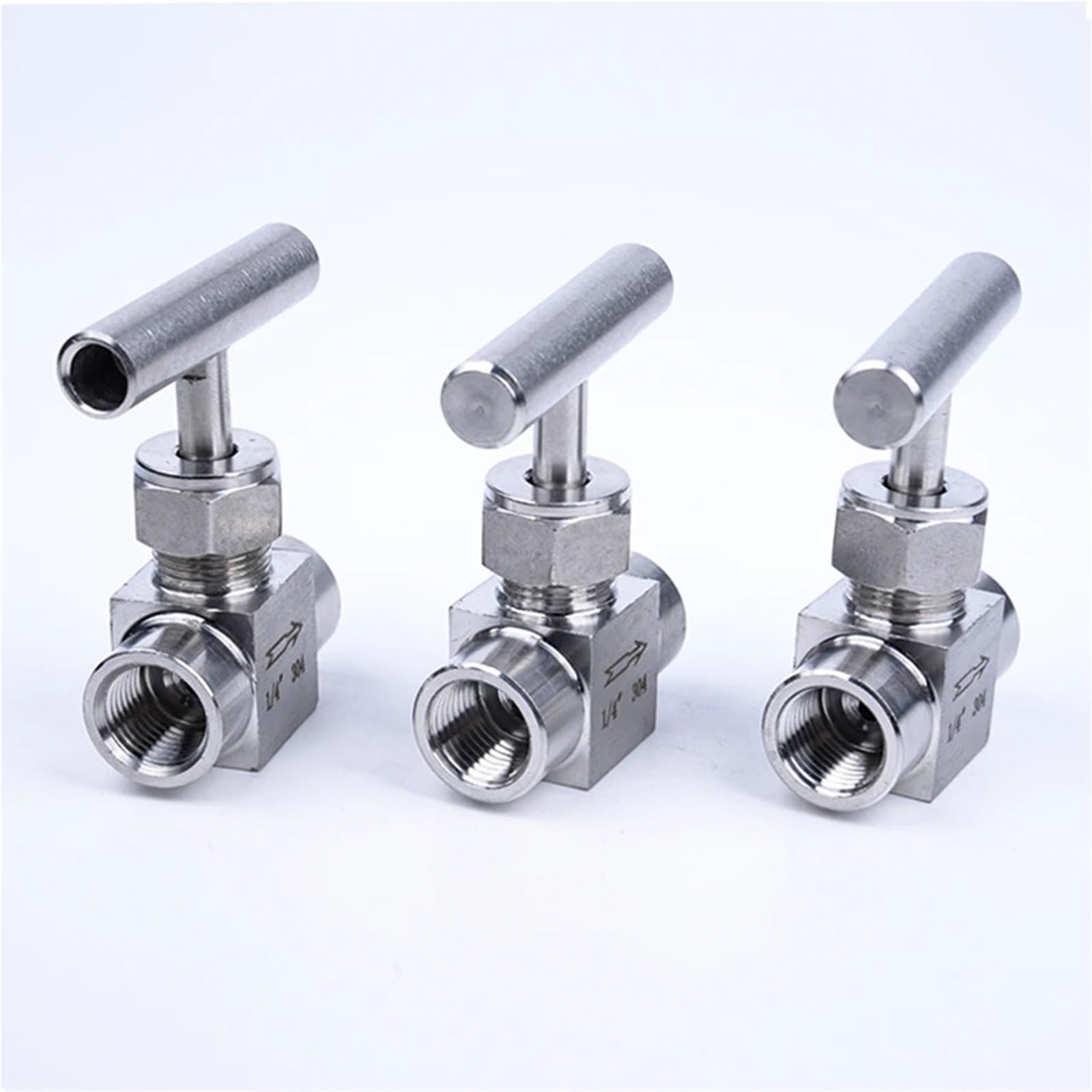 304 Edelstahl Innengewinde Nadelventil 1/8" 1/4" 3/8" 1/2" Durchflusskontrolle mit einem Formgriff Kugelventil 1St(1/2")