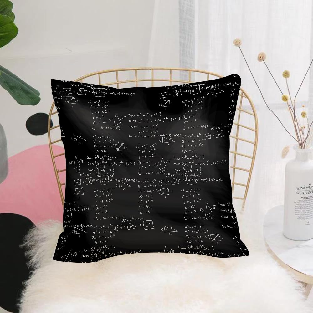 HYOSXW Cushion Cover,Throw Pillow Case Home Decorative for Living Room Bedroom Sofa Chair 16X16 Inch,Mathematical formulas and calculations vector background seamless pattern. Hand,Pillowcase 40X40cm