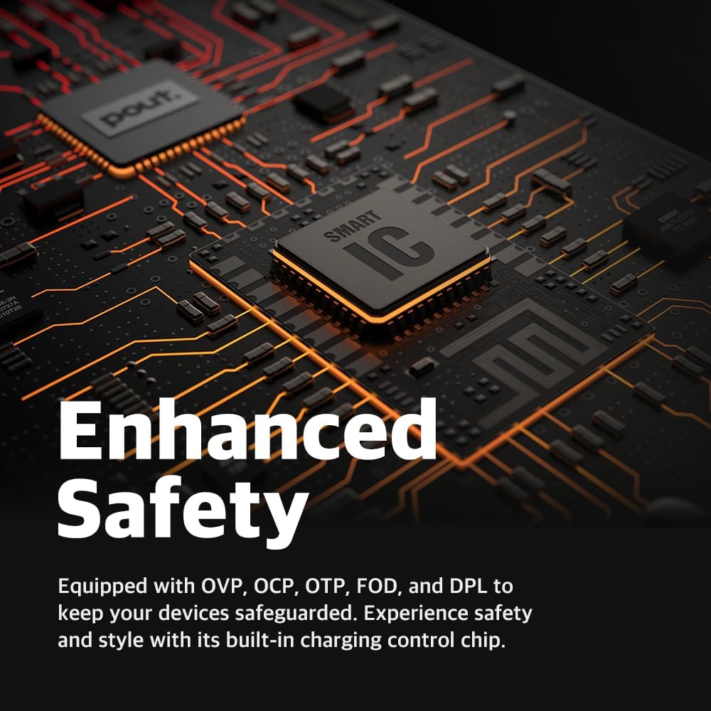 POUT H3 Split Max 3-in-1 Wireless Charging Mouse Pad – Fast Qi Charger, Mousepad Mat, and Magnetic Tray Organizer – Compatible with Smartphones and Earbuds (Aqua Blue)