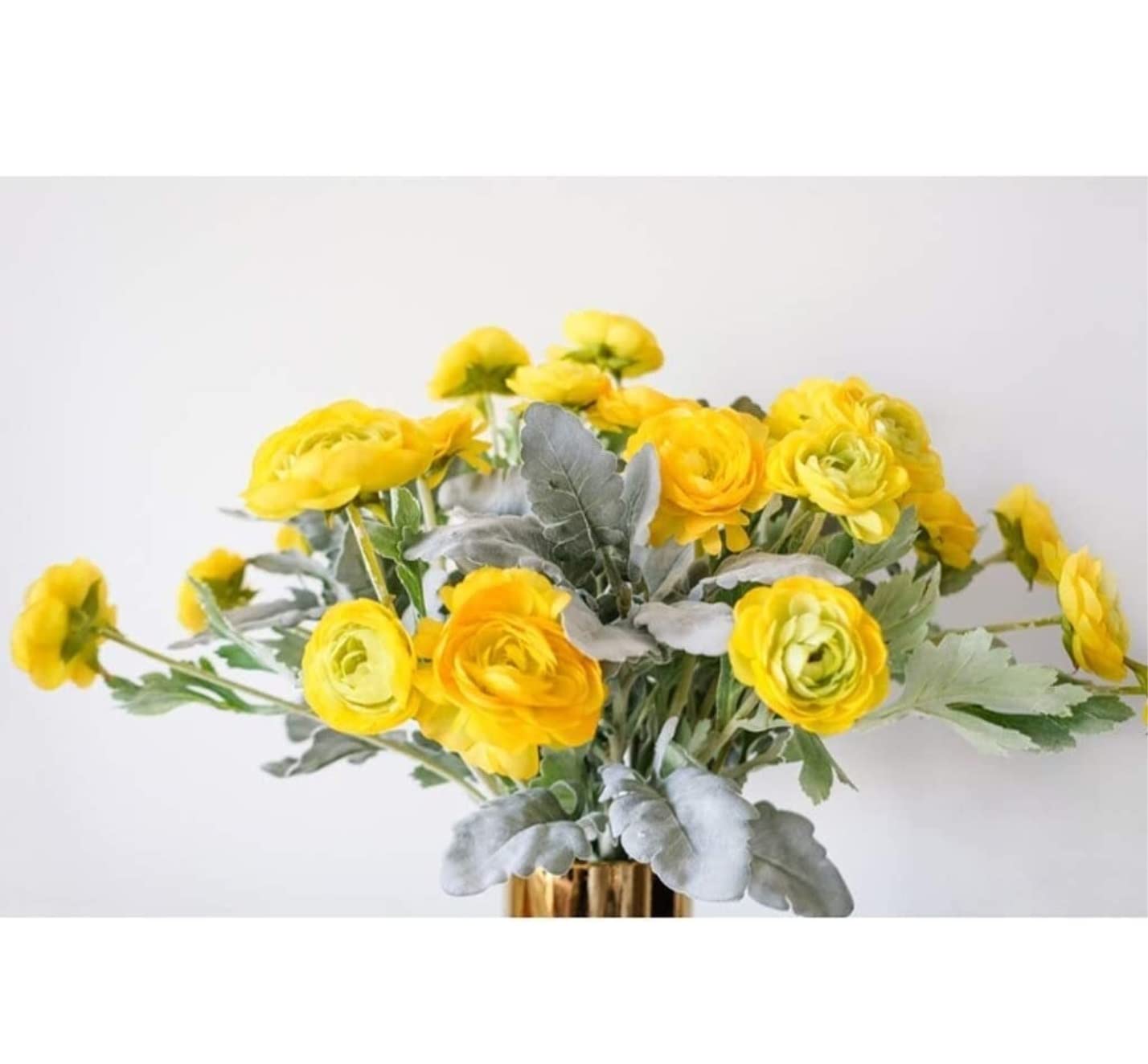 Fleurs artificielles dans Un Vase - Magnifiquement artificielles - Fausse Fleur avec Vase - Simulation de Fleur - Décoration d'intérieur - Fausse Fleur (Couleur : Jaune,