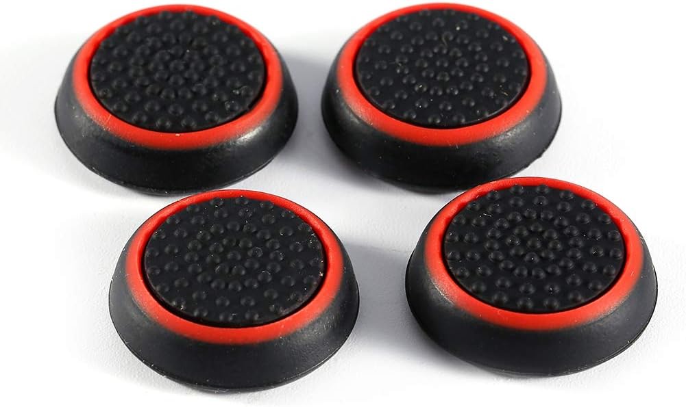 Cover Cap 4 Pcs Replacement Silicone Controller Thumb Stick Grip Cover Joystick Cap for PS3 PS4 Xbox Thumb Stick Cover (Red)