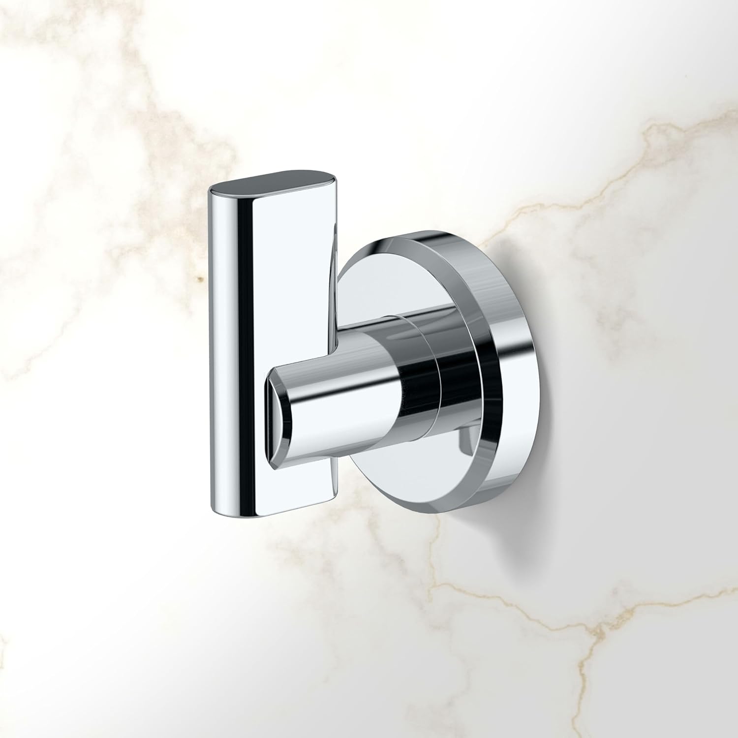 Gatco 5455 Locke Single Robe Hook, Wall Mounted Hook for Bathroom Towels & Robes, Chrome