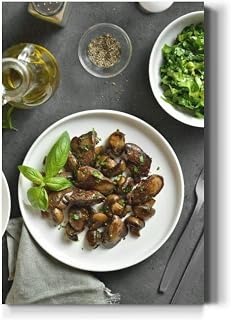 Large Wall Art Decor Fried chicken liver mushrooms Vertical Pictures Framed Canvas Wall Art for Living Room Bedroom Bathroom Artwork Paintings Kitchen 36x24