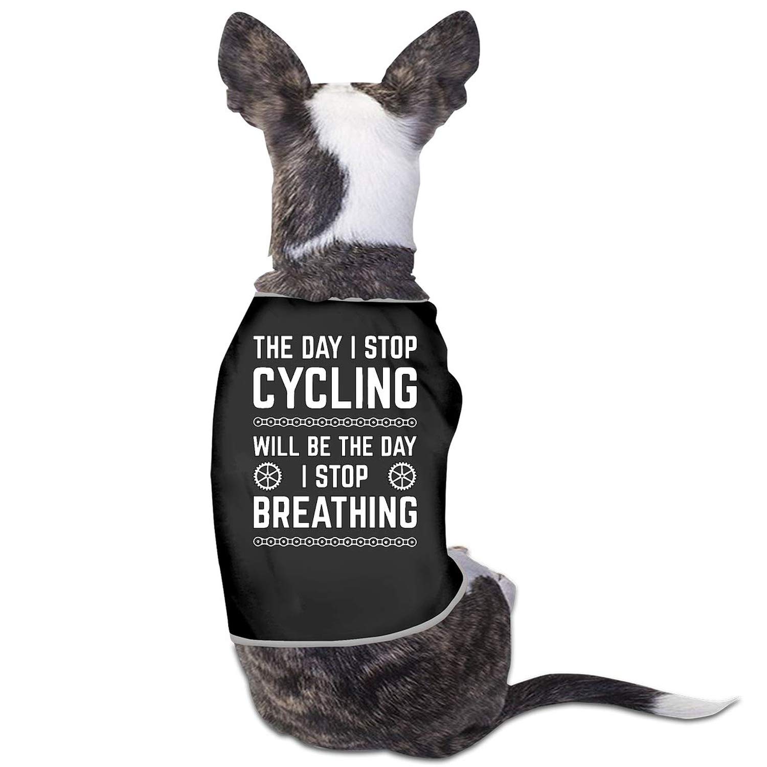 New Outpost Cycling Sport Quote Bicycle Enthusiast Cyclist Humor Pet Dog Clothing Costume Puppy Dog Clothes Vest Tee T-Shirt,L,Black