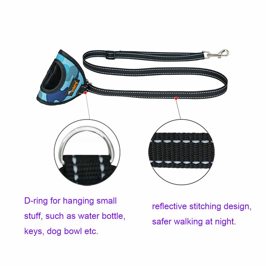 Ondoing Tarnanstrich Hundeleine Verstellbare Handschuh 1.4M Freihandleinen  Walking Leine Trainingsleine Reflektierende Band Fhrleine Sportiv ...