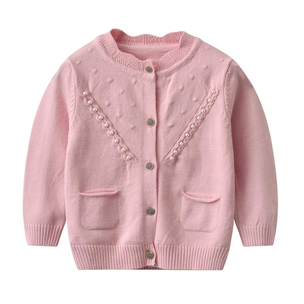 2020 Children Toddler Baby Girls Winter Autumn Clothes Daisy Knitted Cardigan Sweater Knitwear Tops (110 (3-4Y), Yellow-2)