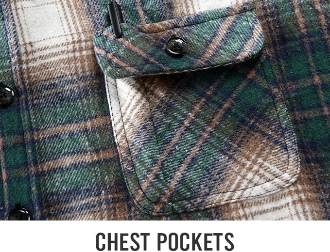 Men's Flannel Shirts Button Down Plaid Shirt Jacket for Men Flannel Shirt Jacket with Pockets - Image 6