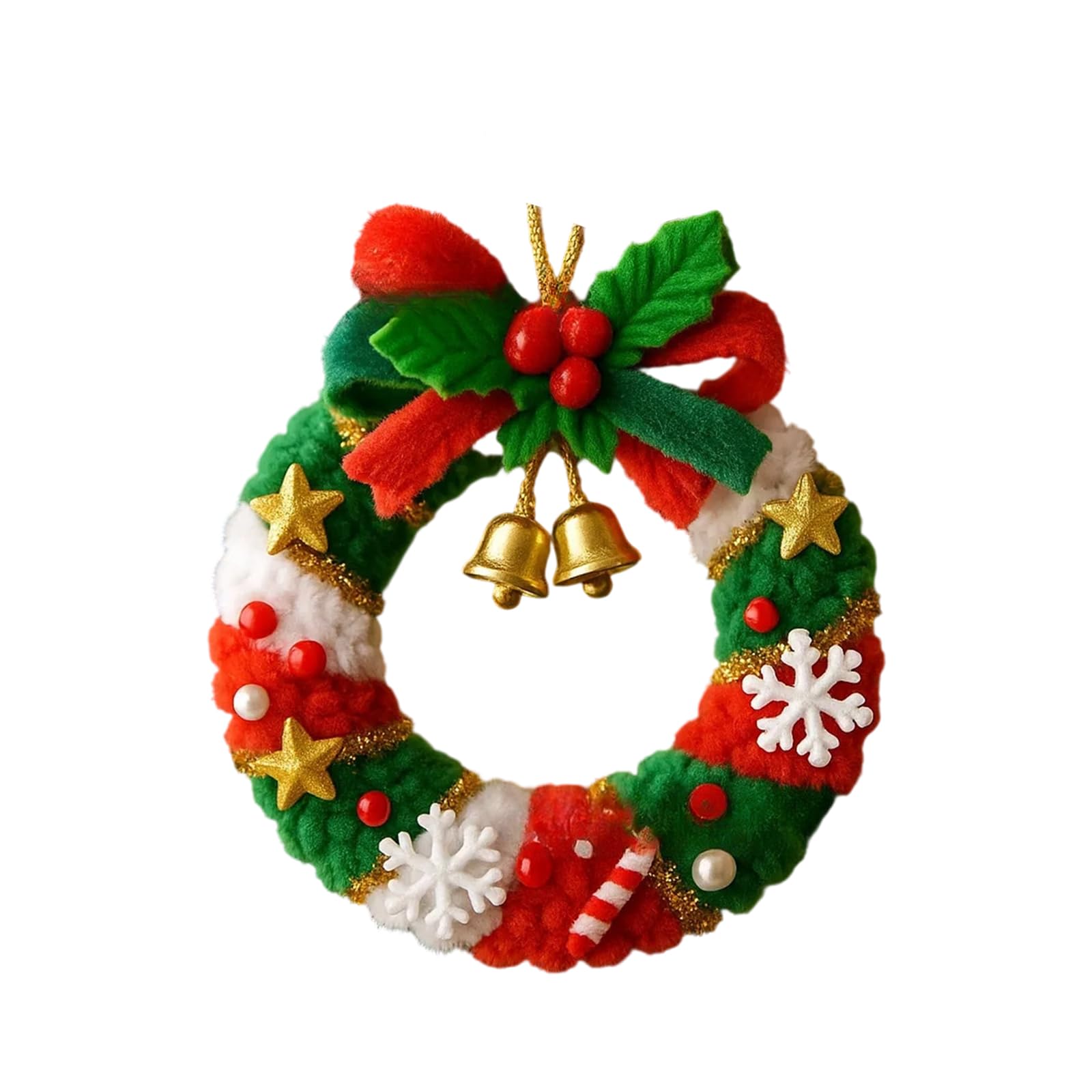 Christmas Bells Ornament Christmas Decorations Knitted Santa Bells Hanging Decoration for Home Party Tree Decoration
