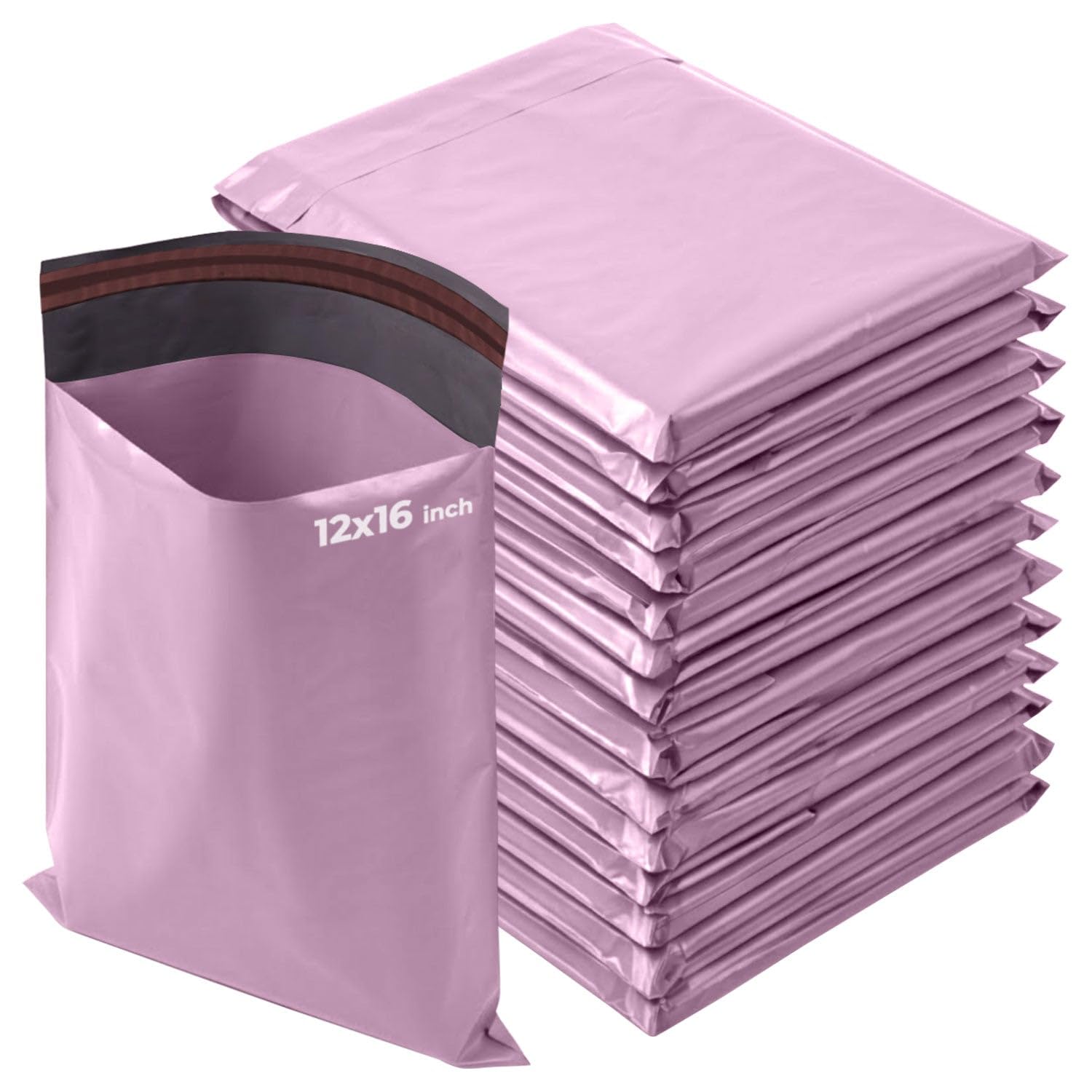 iSOUL Poly Mailer Bags 12x16 Self-Seal, Shipping Envelopes Strong, Waterproof, Tamper-Proof Polythene Packaging for Clothes, Bedding & Parcel Bag Shipping Post Bag Envelopes 50 Pack Pink