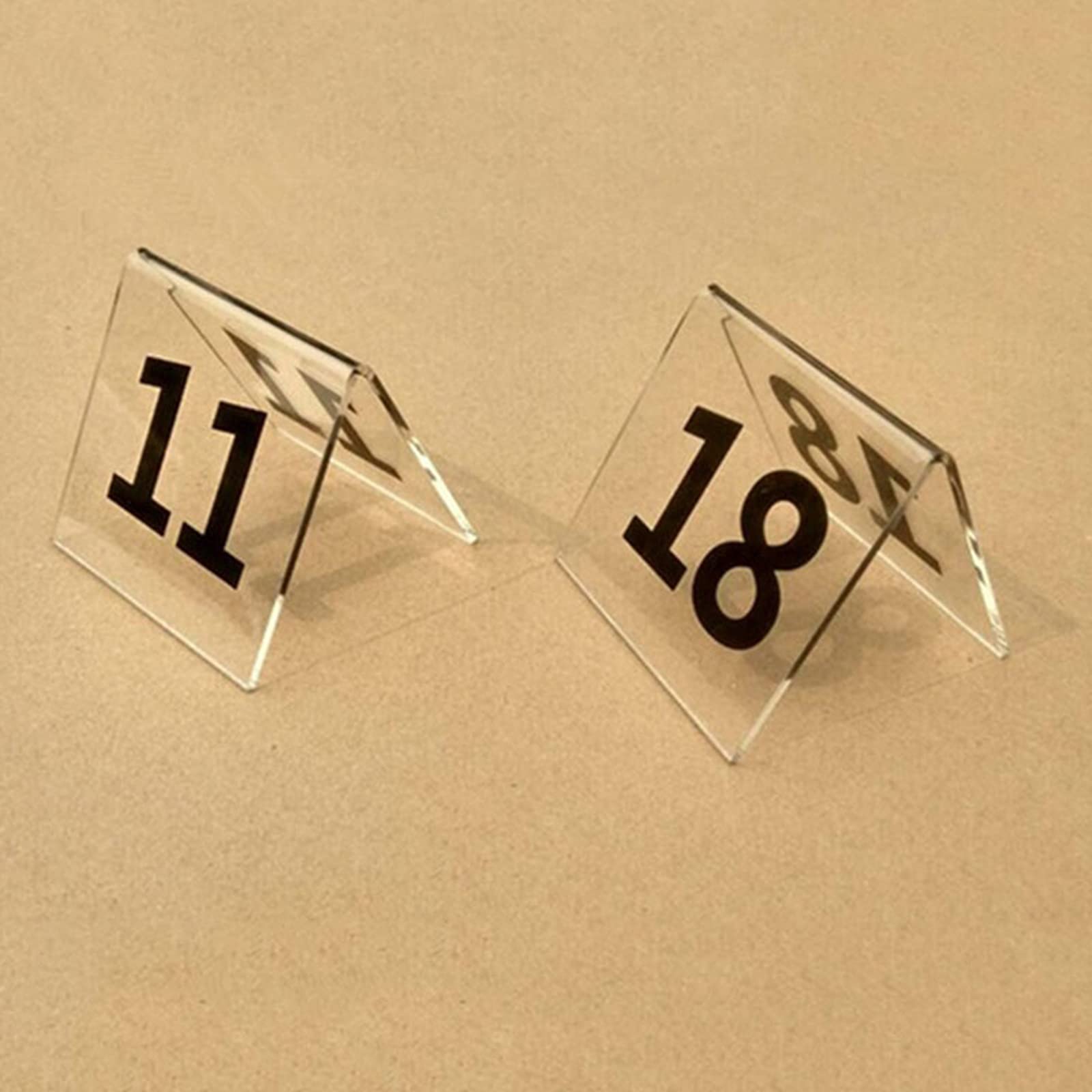 akrylowe tabliczki z numerami do restauracji, Tablica rejestracyjna na stół akrylowy Podwójne boki Przezroczyste 80x80 mm Numery 1-25 1-50 1-100(1 to 25)