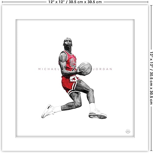 Miniatura 6 de Trends International Gallery Pops Michael Jordan - Póster de pared icónico de Jordania, 12 x 12 pulgadas, versión de marco blanco