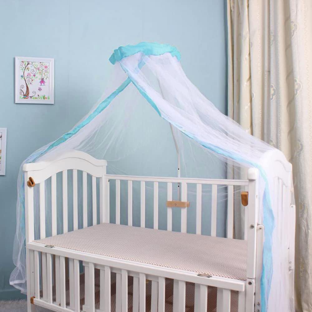 Mosquitera para cuna, toldo para cama, toldo plegable para cuna, tienda de campaña universal estilo palacio cortina de cama (barra de soporte no incluida) 3