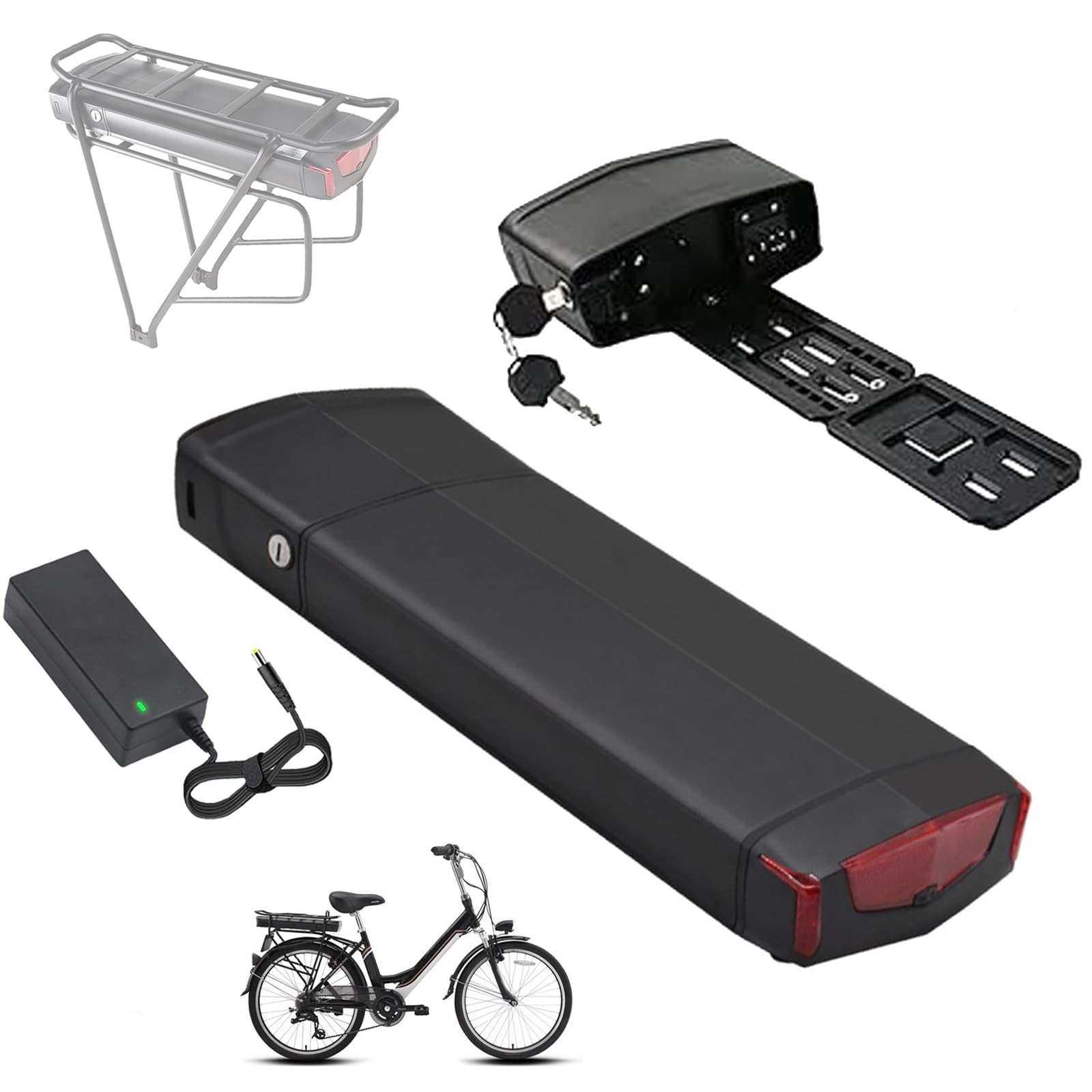 36v Battery Yose Power 48V E-Bike Battery Silver