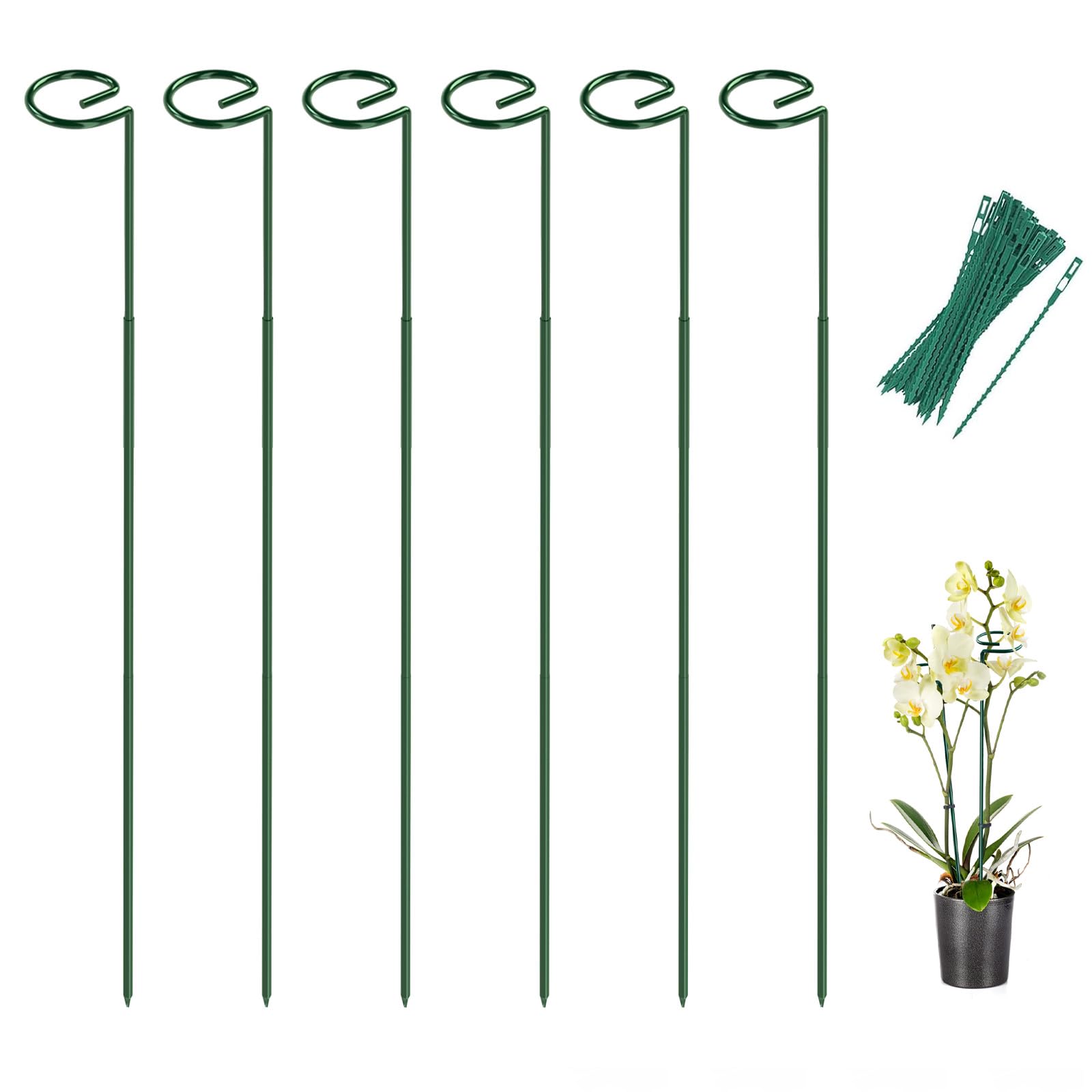6 Pack 23.6 In Metal Plant Stakes