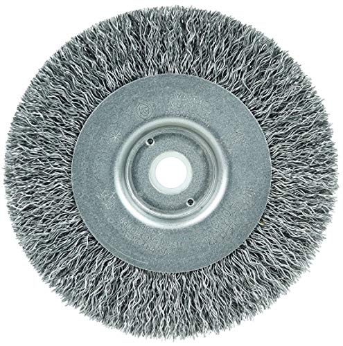 Weiler 36262 Wolverine 4" Crimped Wire Wheel.014 Steel Fill, Narrow Face, 1/2"-3/8" Arbor Hole, Made in the USA (Pack of 2)