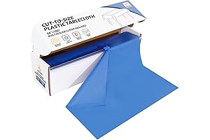 54 Inch x 100 Feet Disposable Plastic Table Rolls with Cutter