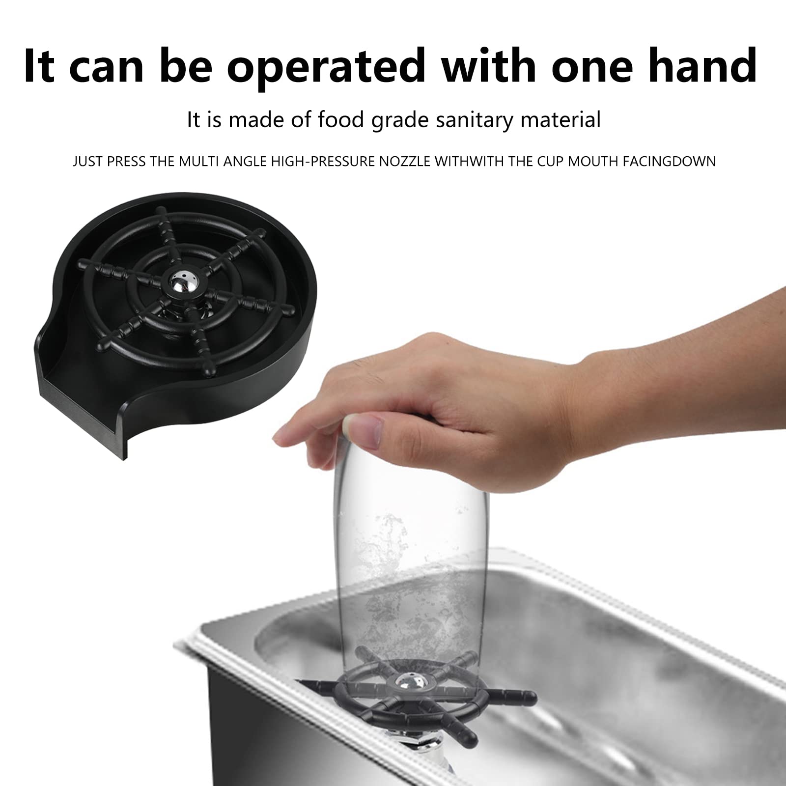 Lavavajillas de vidrio de acero inoxidable, limpiador automático de tazas de grifo, enjuagador de vidrio para hotel, bar, vaso de cerveza, café, leche, té, taza, accesorios para fregaderos de cocina