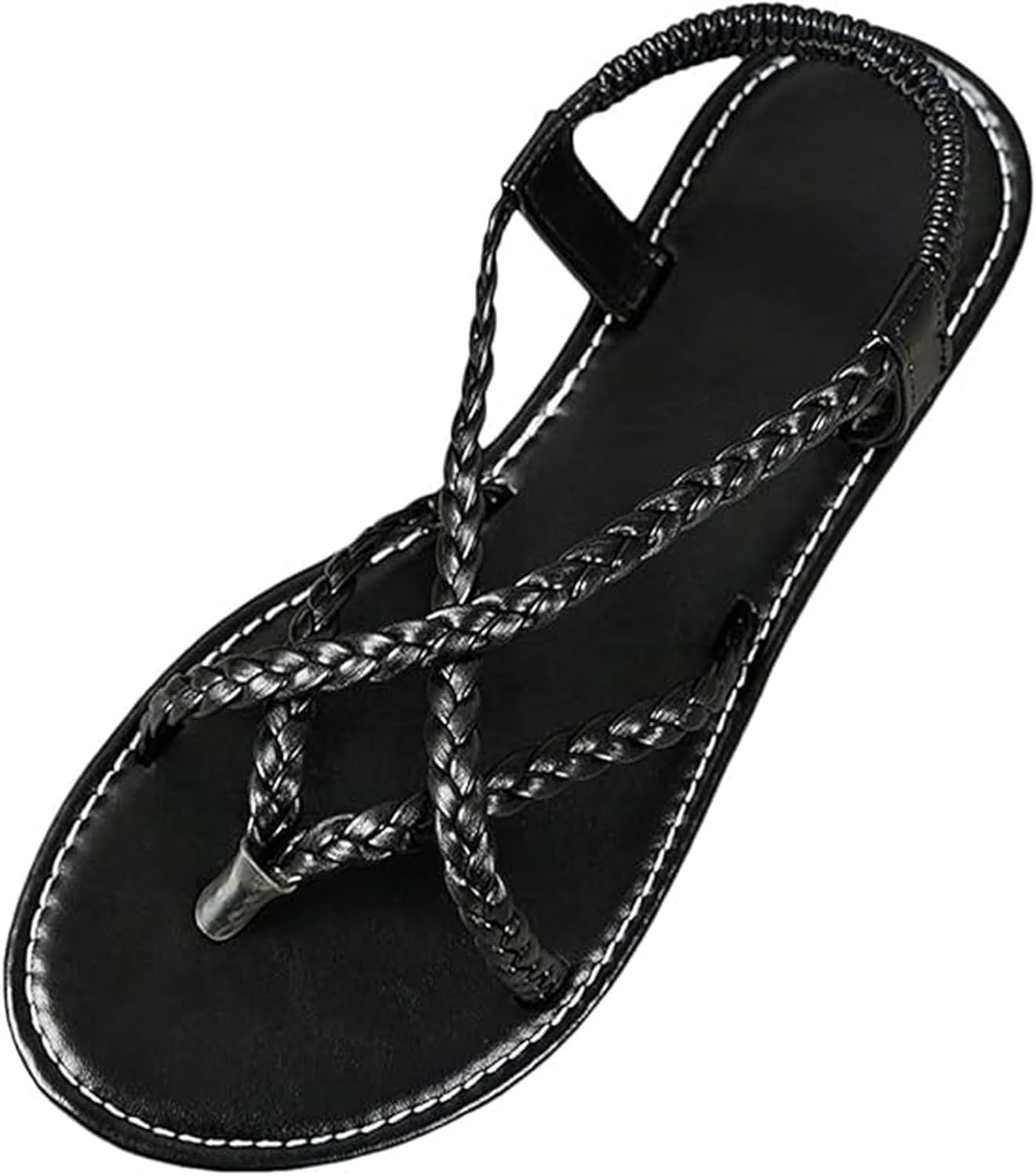 Yytcsjz Women's Orthopedic Sandals, Open Toe Leather Flat Sole Sandal, Bunion Corrector Shoes, With Toe Arch Support