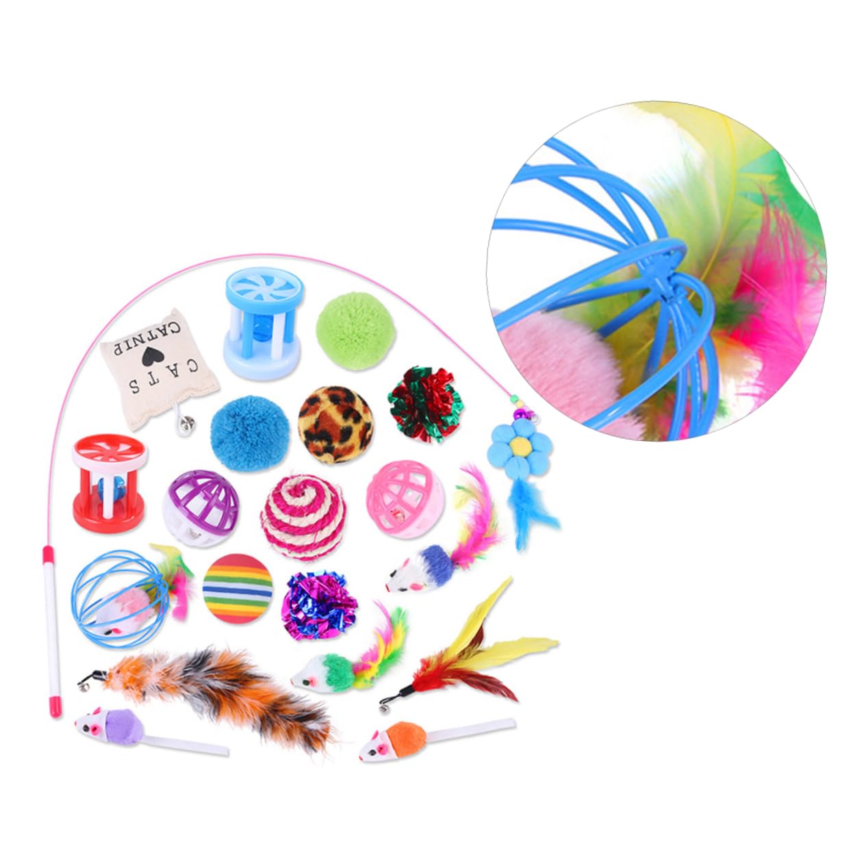 FOMIYES Ensemble De 60 Jouets Interactifs pour Chats Clochettes Et Jouets Amusants pour Chats