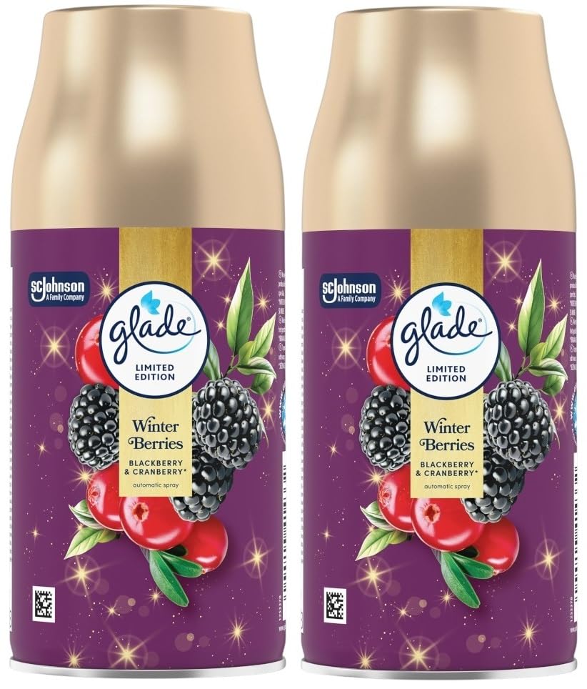 Glade Automatic Air Freshener Refills, Room Spray & Odour Eliminator, Winter Berries, Pack of 2 (2 x 269 ml)