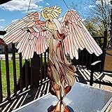 HowLoo Stained Glass Angel Guardian Angel Suncatcher - Elegant Angel Iridescent Wings Decor - Handmade Art Home Decoration Outdoor Decor Window Hanging Pendant Memorial Gift (Colorful)
