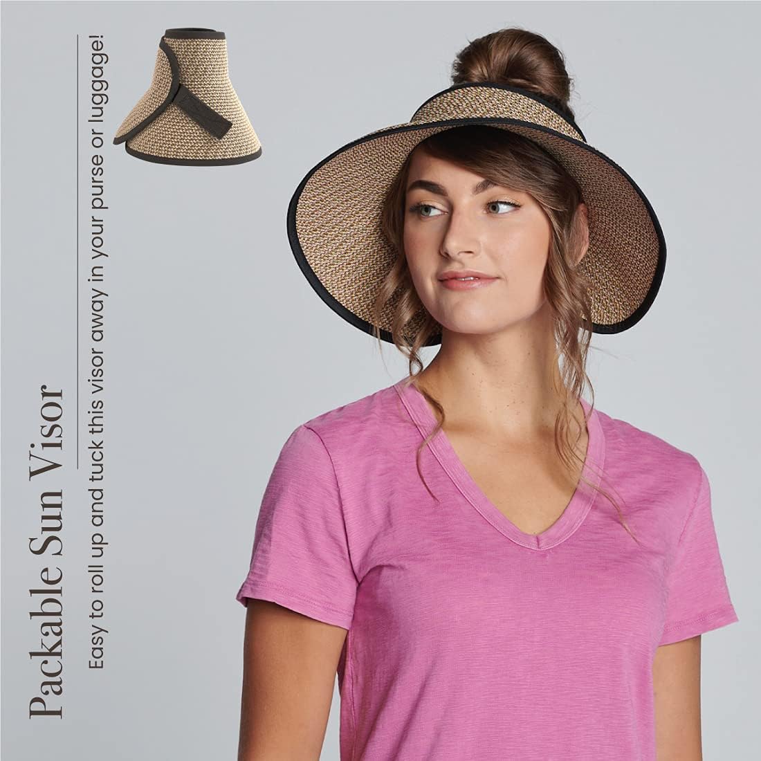 San Diego Hat Co. Womens Ultrabraid Visor with Ribbon Binding, and Sweatband - Image 6