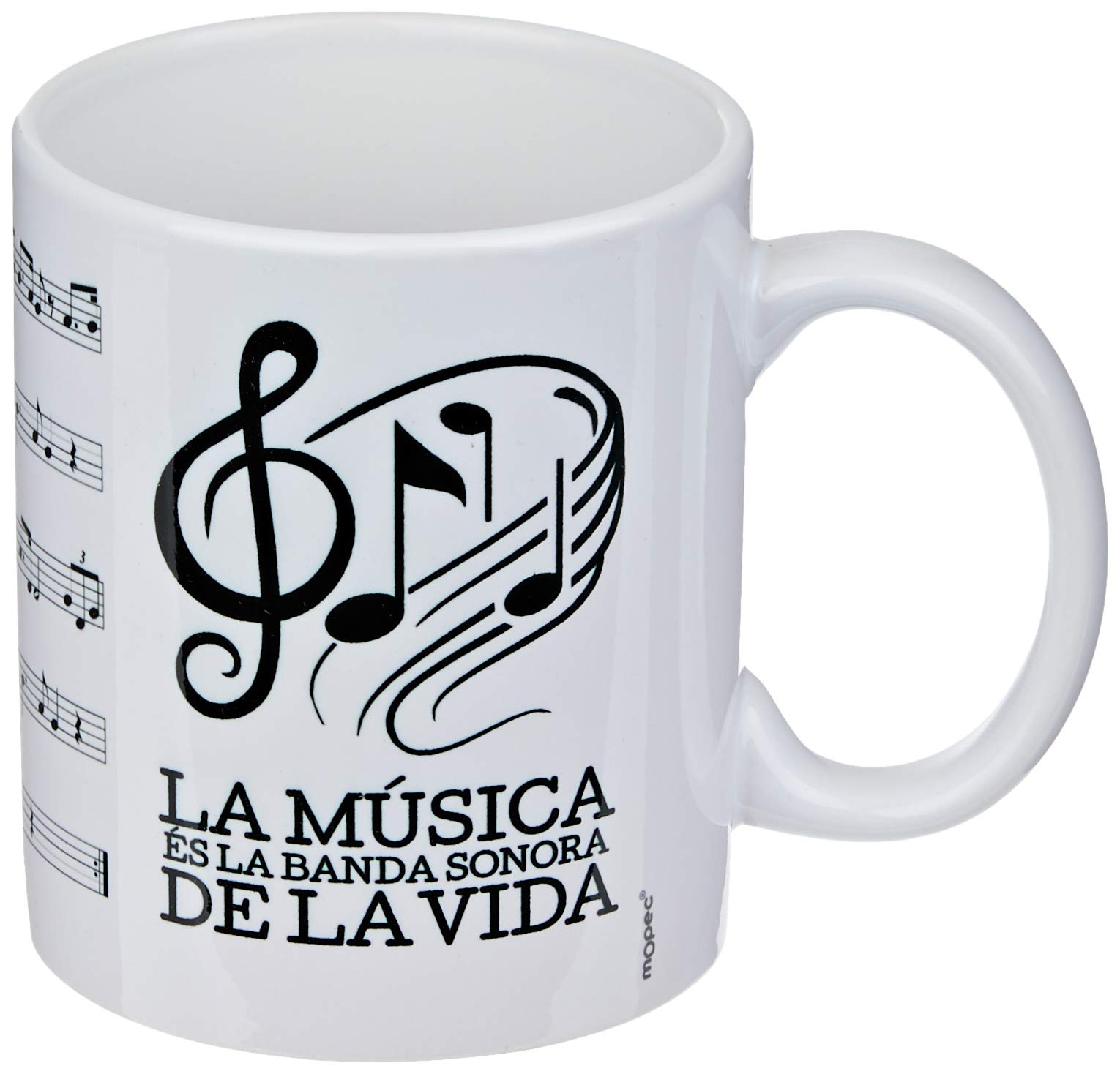 Mopec G297.2 Ceramic Mug "Musical Sheet CAT"
