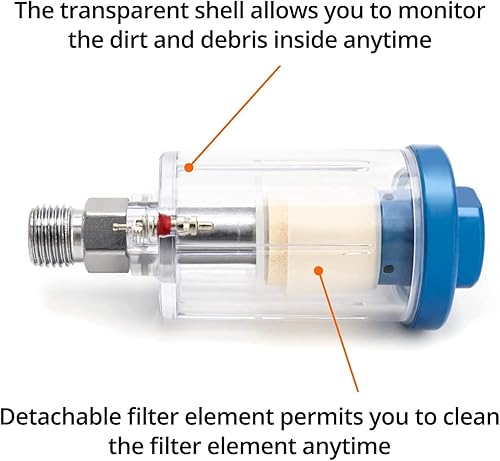 Miniatura 6 de RLECS Separador de aceite de agua, filtro de aire, trampa de humedad con conector de estilo europeo para compresor, pistola de pintura en aerosol,