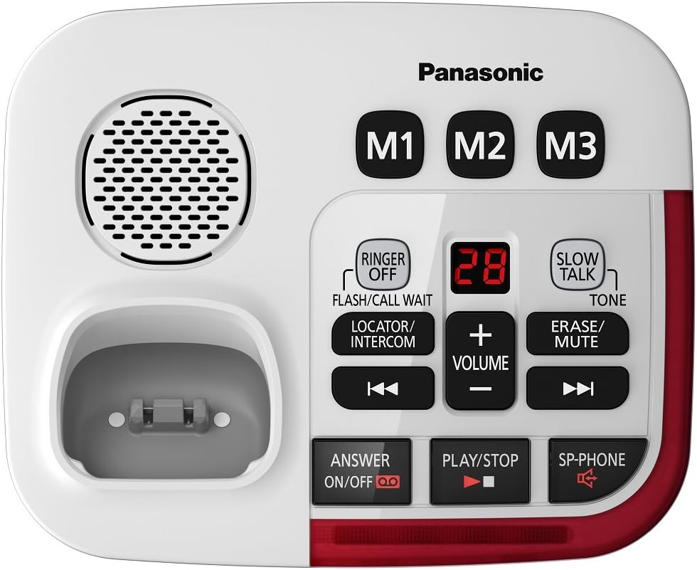 Exclusive Panasonic Amplified Cordless Phone KX-TGM420W with Enhanced Noise Reduction and Digital Answering Machine - 1 Handset (White) Buy 1 get 1 Panasonic Amplified Cordless Phone KX-TGM420W with Enhanced Noise Reduction and Digital Answering Machine - 1 Handset (White)