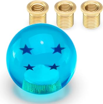 EZAUTO WRAP Blue 4 Star Universal Dragon Shifter Knob Ball 54mm Z with Adapters Will Fit Most Cars