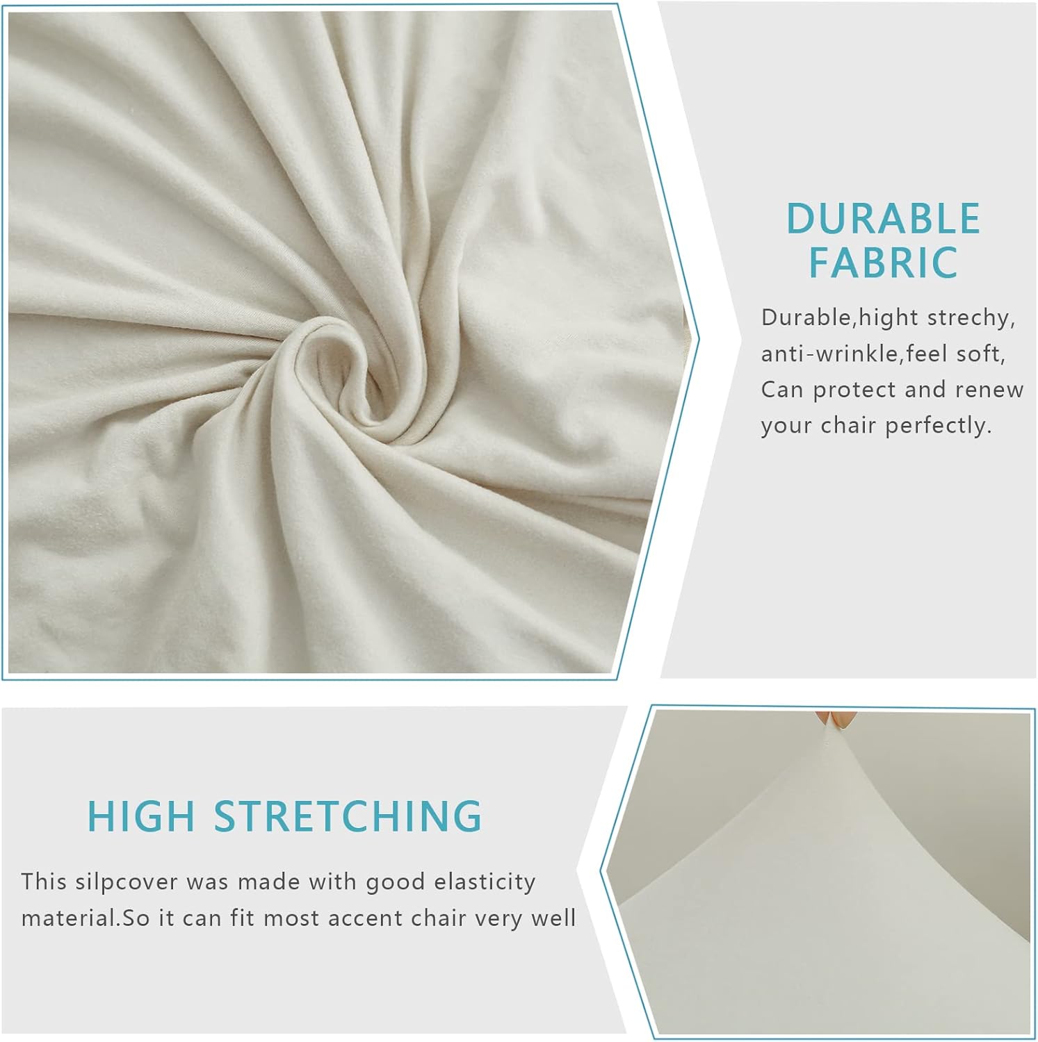 Armless Accent Slipper Chair Cover Slipcover,Stretch Spandex Removable Jacquard Fabric Non-Slip Silp Cover for a Accent Chair Without arms Furniture Protector for Living Dining Room