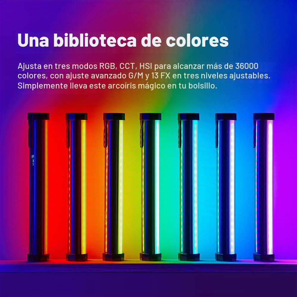 Godox TL30 RGB Tubo de luz LED 8W 2700K-6500K Batería de Litio incorporada Smartphone App Control (lámpara única)