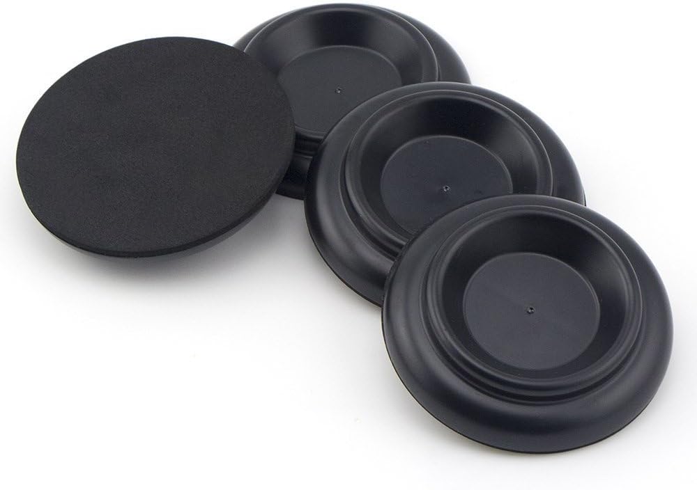 Pack of 4 Piano Caster Cups with Foam Pad, Piano Caster Furniture Round Wheel Cups Gripper Set Strong Load Bearing ABS, Non-Slip, Anti-Noise