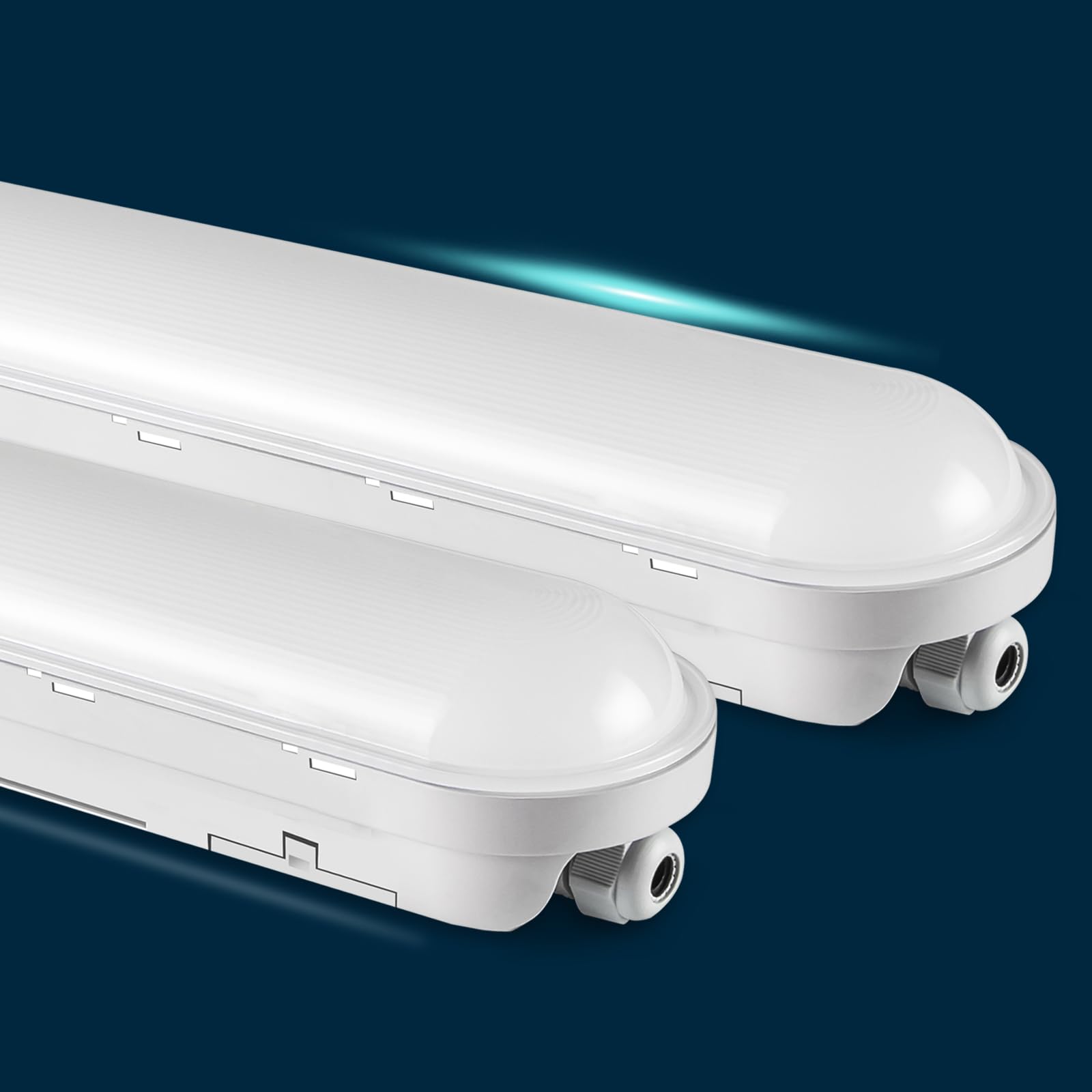 buling Feuchtraumleuchte LED,Röhre Lampe,Verknüpfbar Wannenleuchte IP65 Wasserfest Leuchtstoffröhre Leuchte für Büro Keller Garage