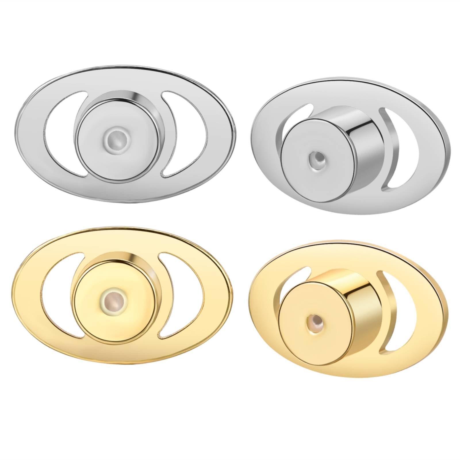 Earring Support Backs, AKRUWELRY Earring Lifter Backs for Droopy Ears 4pcs Large Earring Backings Replacements for Heavy Earrings Locking Pierced Earring Backers for Studs,Mixed Color, 13*8*5mm