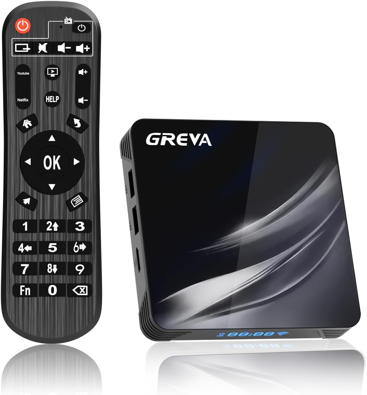 GREVA Android TV Box 11.0 4K Android Box 2GB RAM 16GB ROM with 2.4G/5G Dual WiFi and BT 5.0 Smart TV Box Amlogic S905W2 Support 1080P Ultra HDR Streaming Media Player