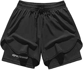 Amazon.com: Men’s 2 in 1 Running Shorts 5" Quick Dry Gym Athletic