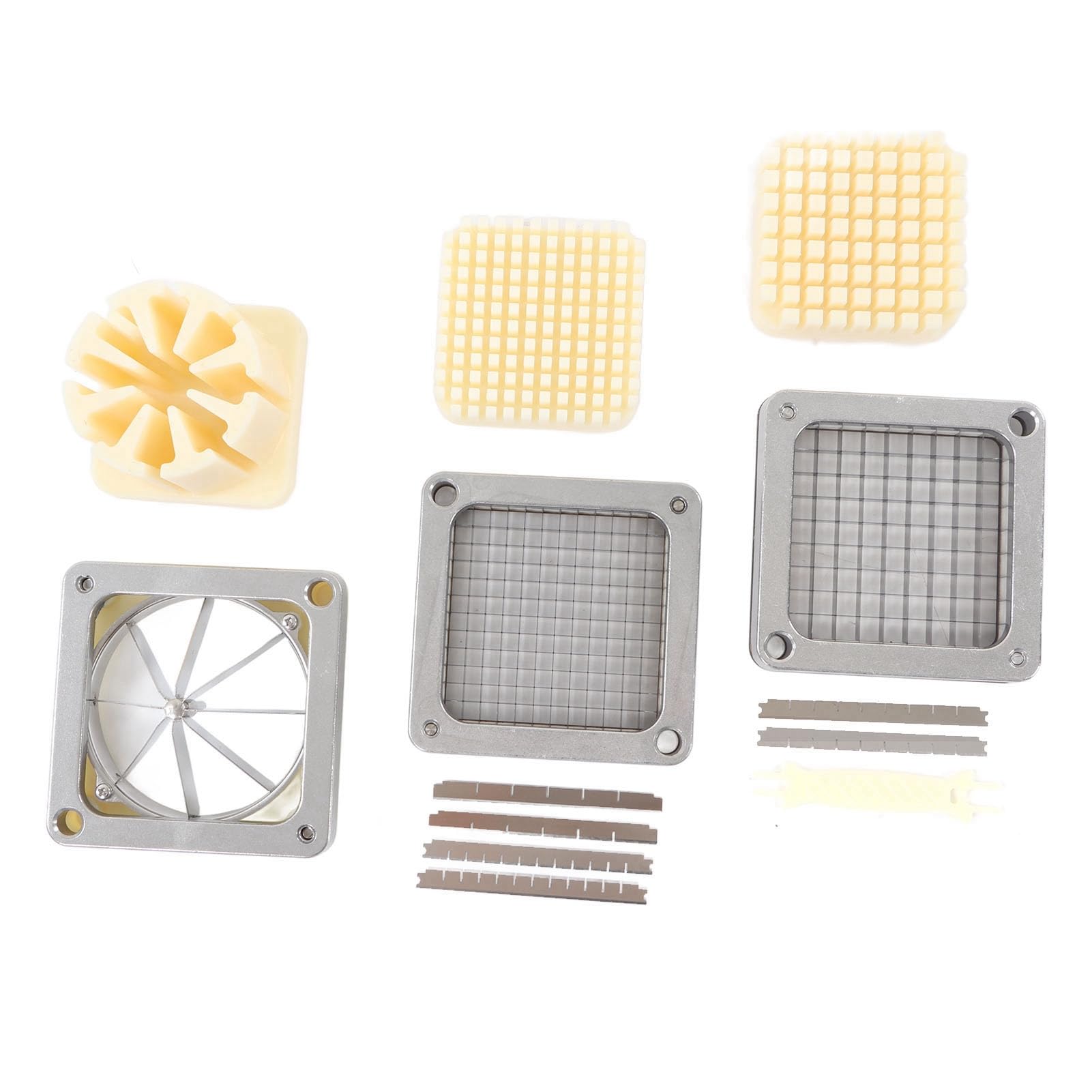 Haofy Picadora de Frutas y Verduras Multifuncional de Alta Resistencia, Cortadora de Frutas Comercial con Cuchillas de 8 Piezas para Cocinas, Acero Inoxidable, Aleación de Aluminio