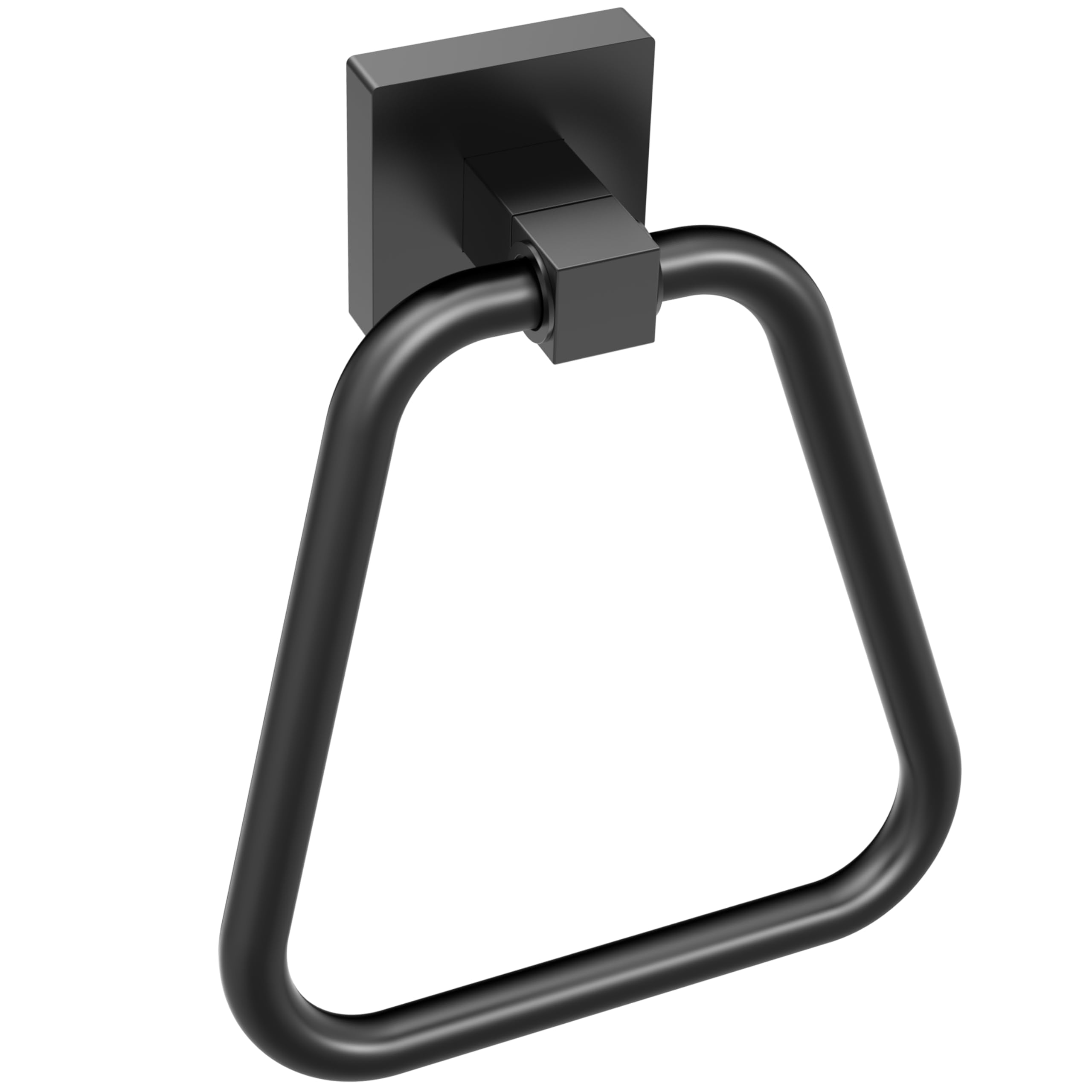 RUACQ Towel Ring,Square Base hand towel ring,Stainless Steel hand towel holder for bathroom wall,Sturdy and Rustproof(Matte Black)
