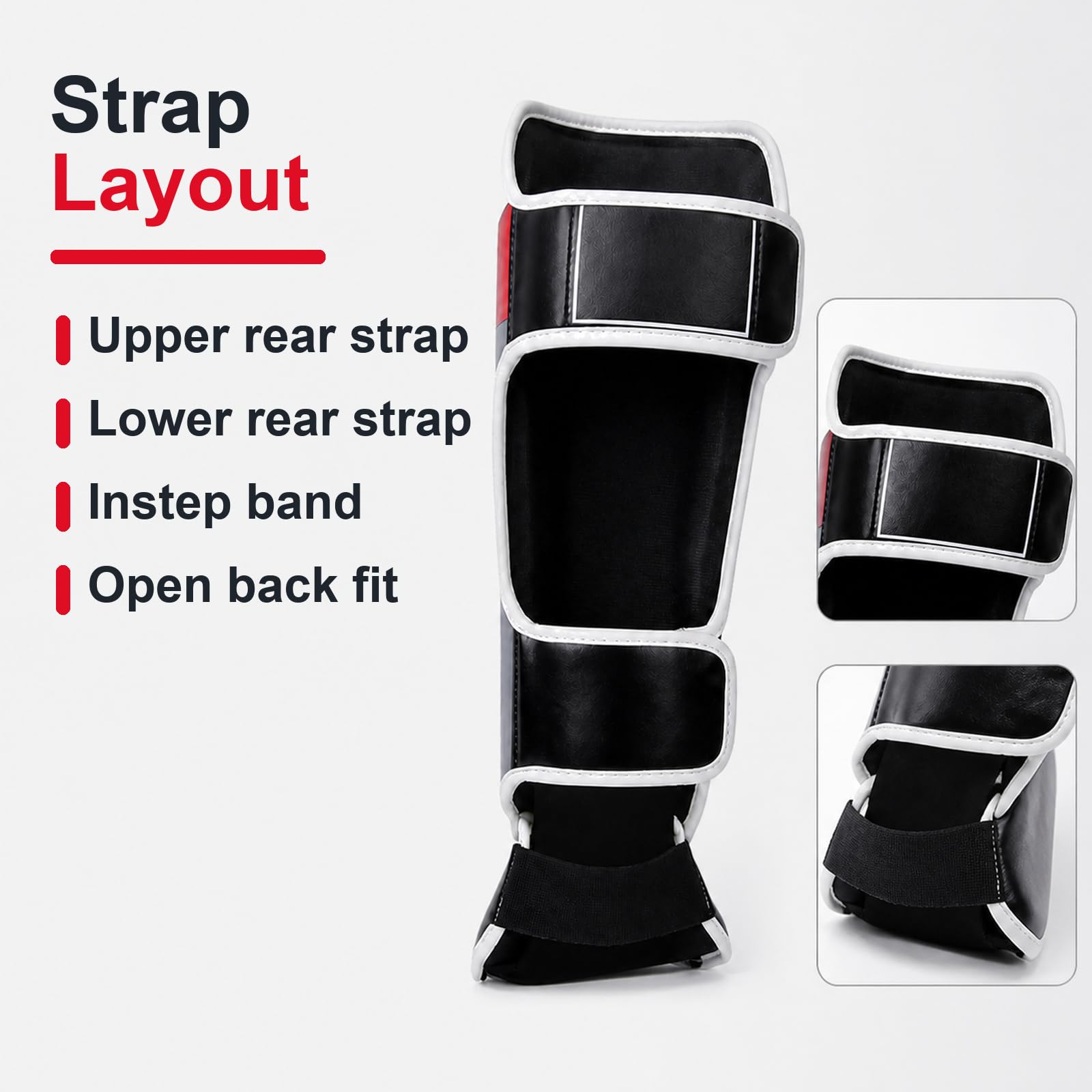 Piedi Protezione Shin Guard,Parastinchi Piedi Protezione Shin Guard,Boxing Parastinchi Uomo e Donna,Regolabili,Comodo,per Boxe,Sport da Combattimento e Allenamento Quotidiano