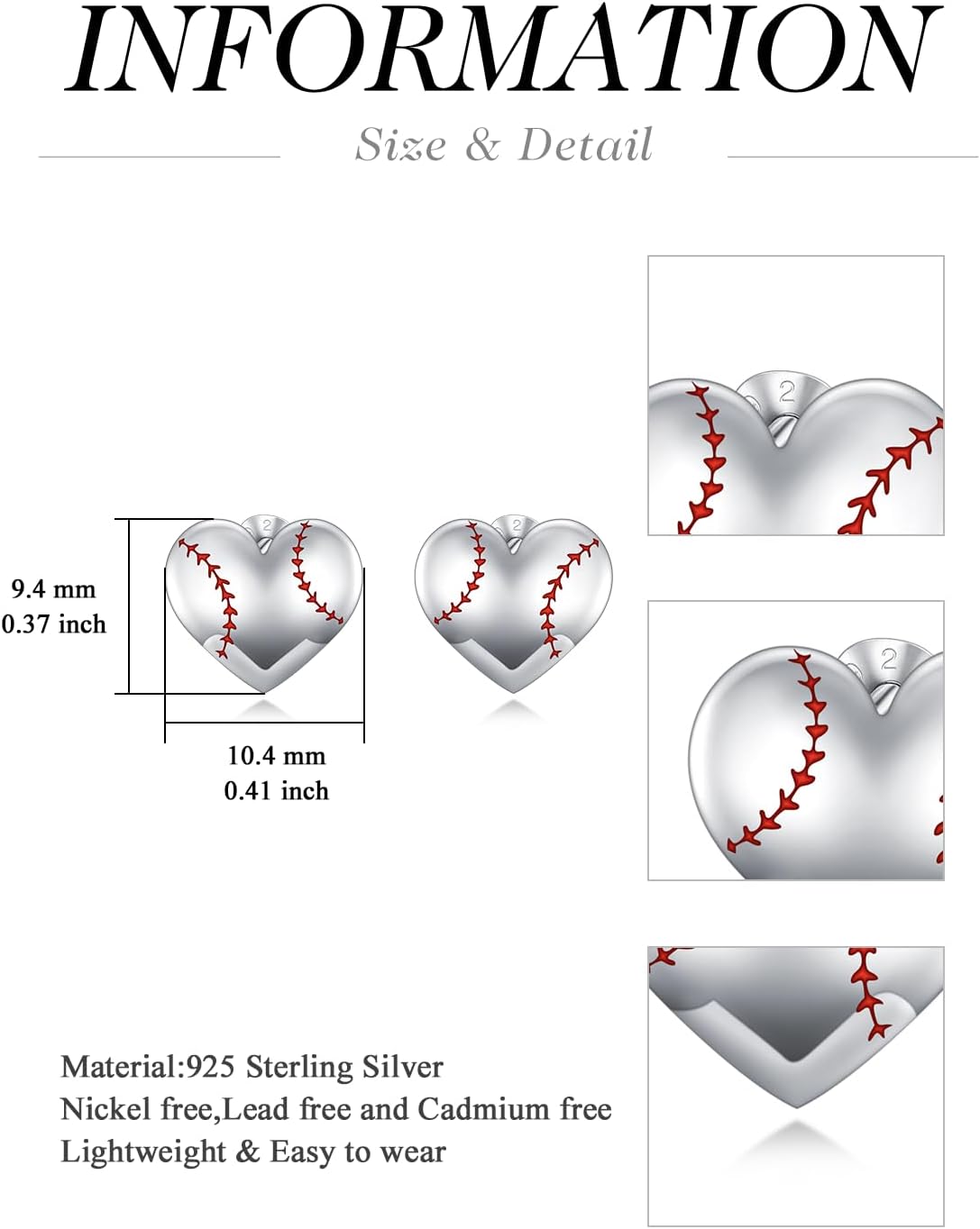 Sports Stud Earrings 925 Sterling Silver Tennis, Baseball, Volleyball, Soccer, Basketball, Football, Softball, Hockey Earrings Dangling Earrings for Women Men Player Fan Gifts - Image 5