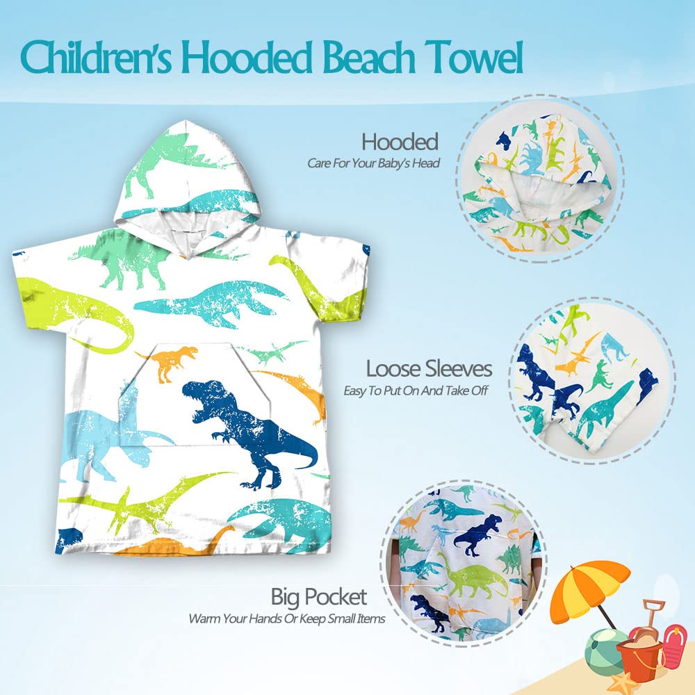 Poncho Telo Mare Per Bambini Con Cappuccio 3D Gamepad – Microfibra Assorbente – Taglie S/M/L Per 2-13 Anni – Ideale Spiaggia E Piscina