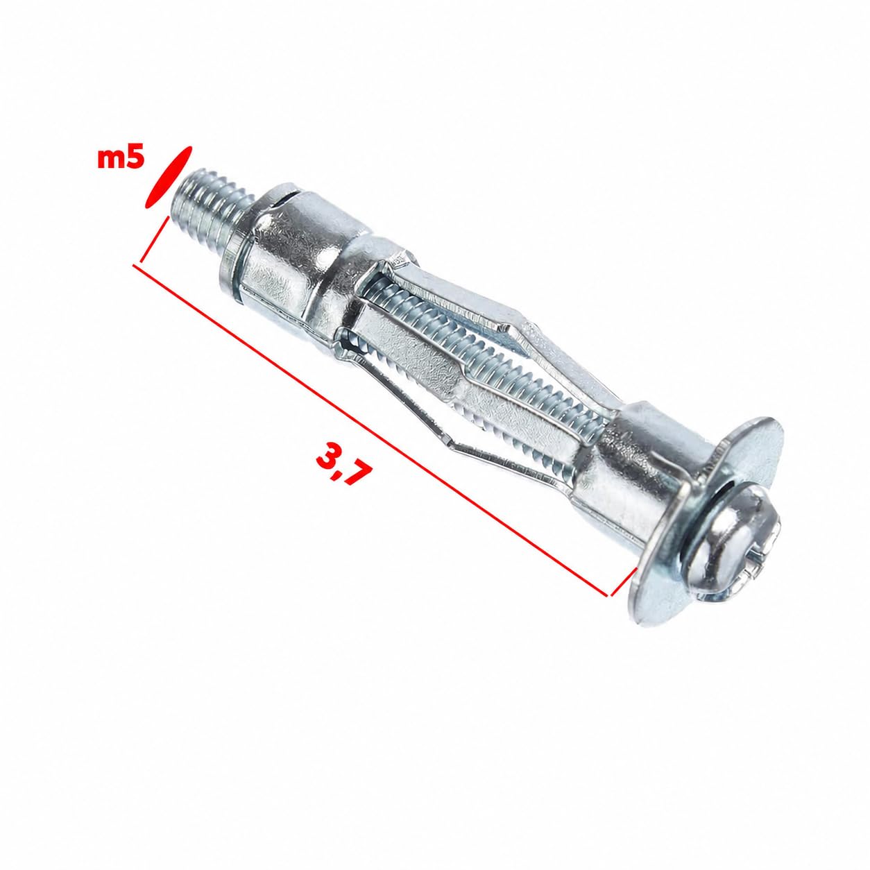 Çelik Alçıpan ve Boşluk Dübel FRT Tuğla Duvar Bims Paraşüt Dübeli 5x37 Metal 5 Adet