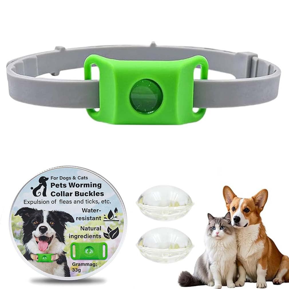 Clavya Tags for Dogs, Clavya Natural Collar for Dog, Waterproof, Adjustable Size, Pet ID Tags, 4 Months Long Lasting Protection for Small Medium and Large Dogs