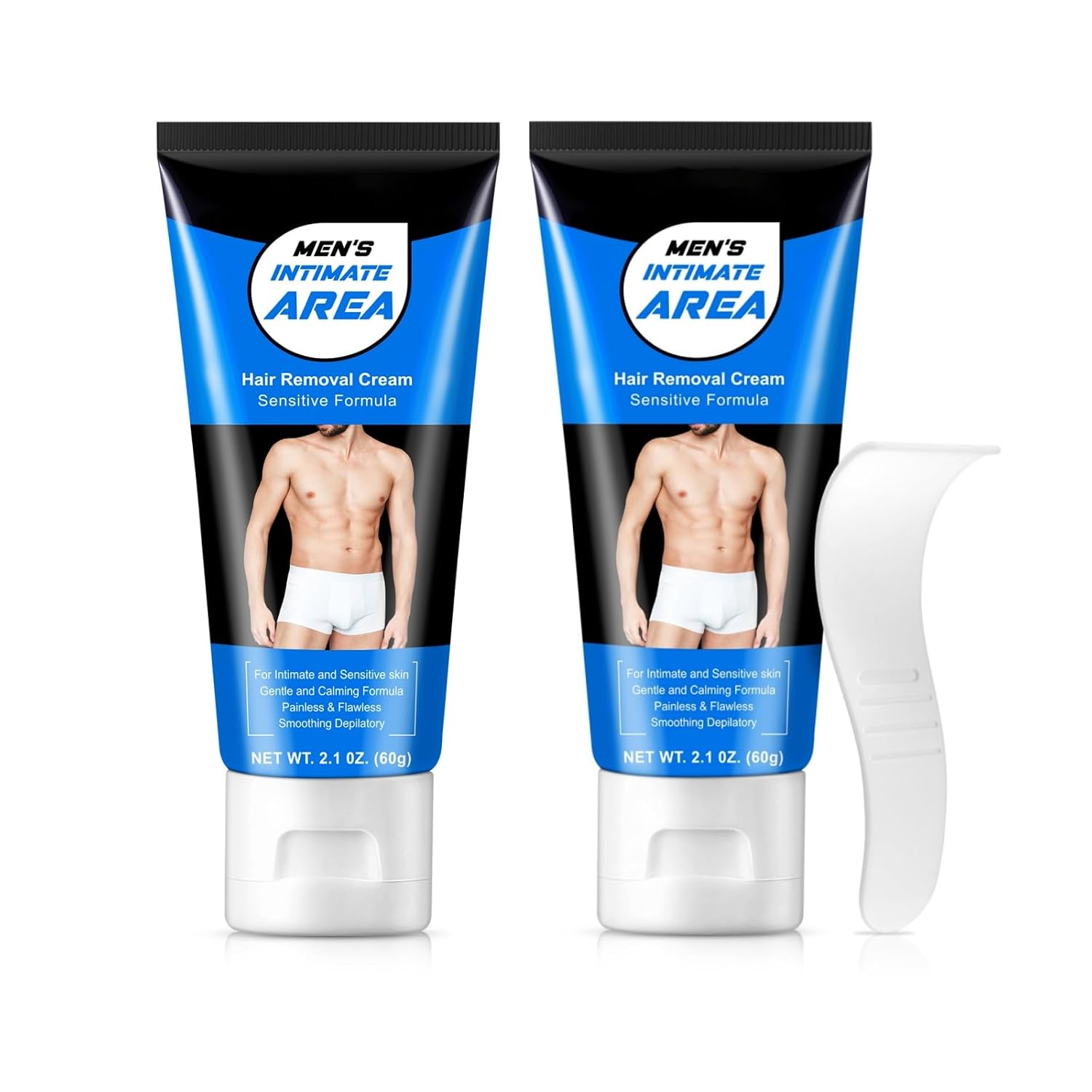 Hair Removal Cream for Men, Intimate/Private Body Cream for Unwanted Hair in Underarms, Private Parts, Pubic & Bikini Area, Painless Flawless Depilatory for All Skin Types (1)
