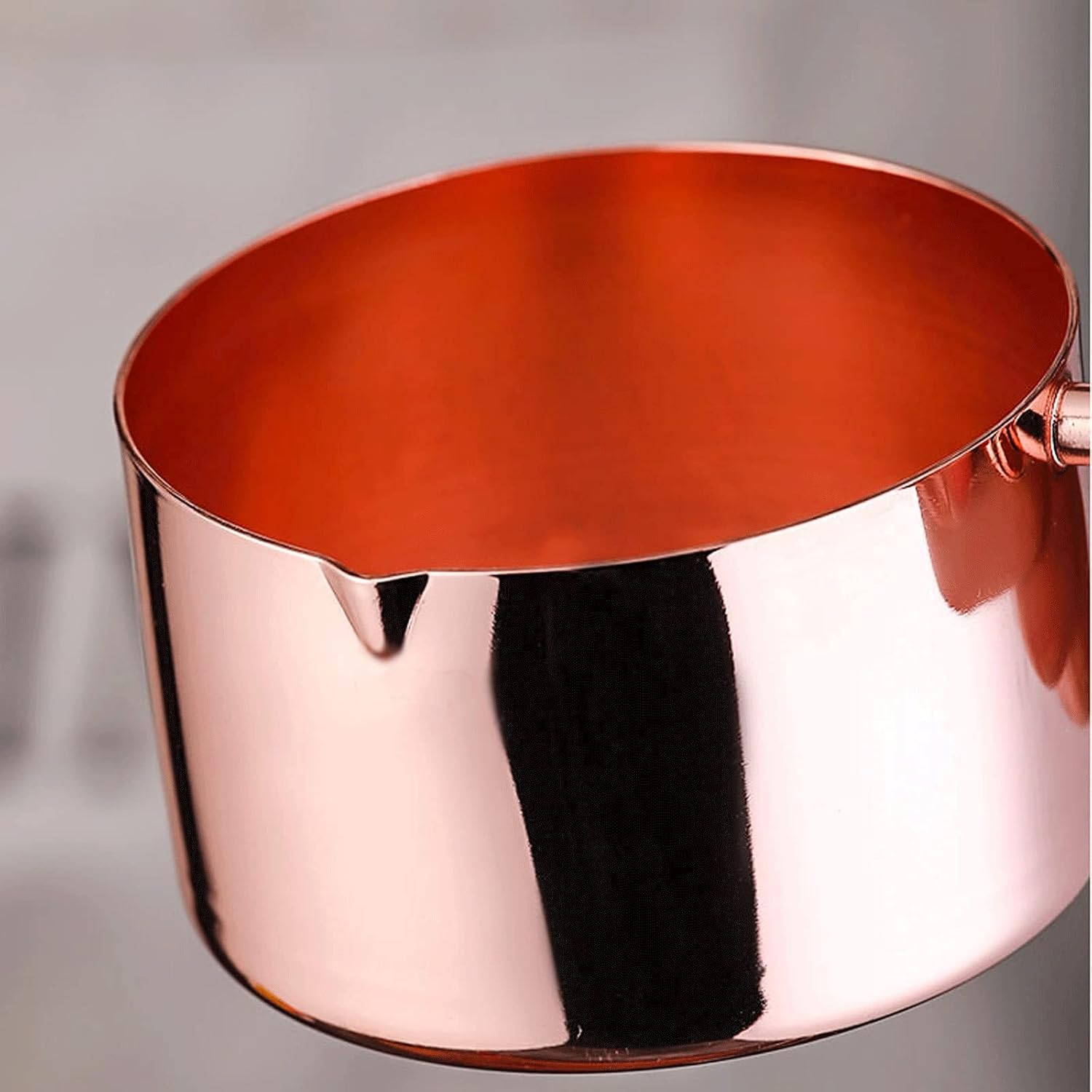 80ml Stainless Steel Gravy Boat Suitable for Salad Dressing Gravy Sauce Boat with V-Shaped Small Mouth Design (Rose Gold)