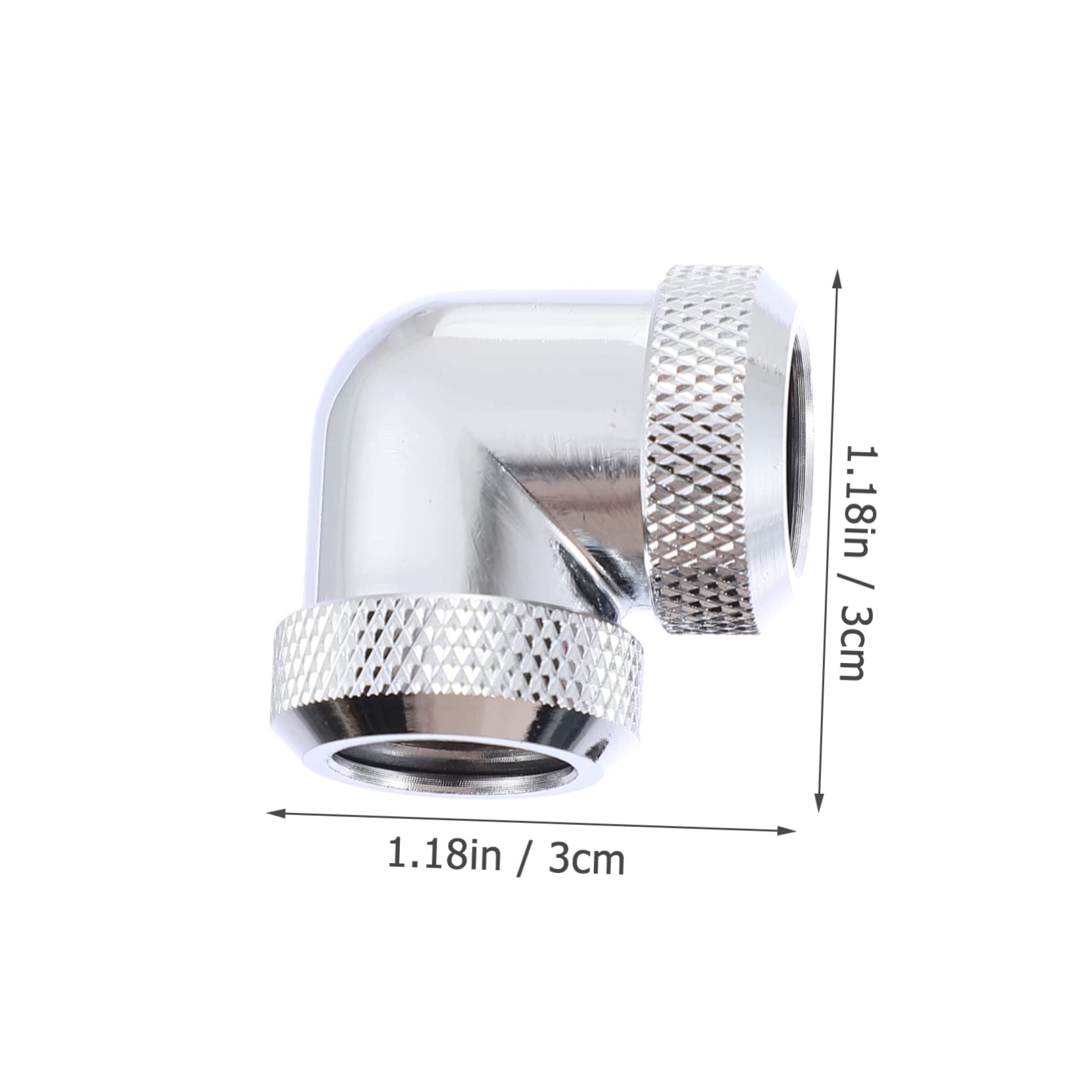 POPETPOP 2Pcs Angled Extender Adapter Fitting for Computer Water Cooling Systems Durable Connector for Efficient Liquid Flow and Easy Installation