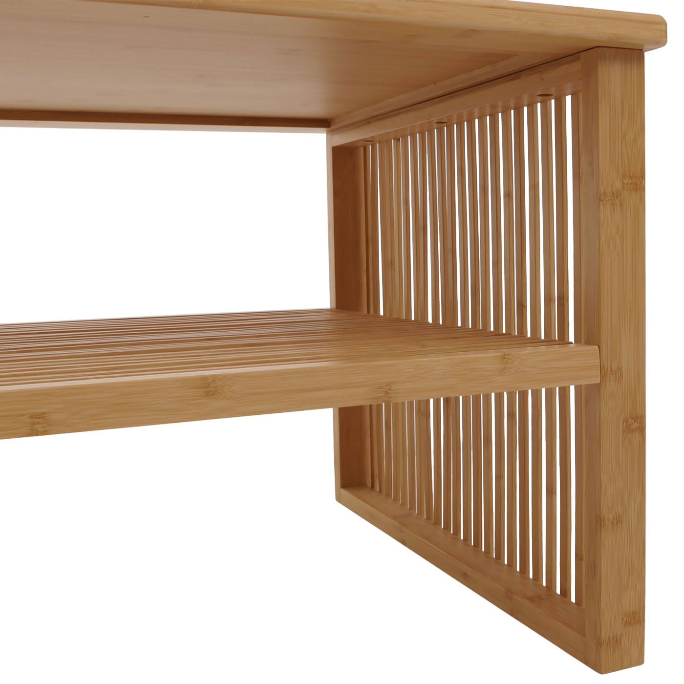 Mendler Bambus Couchtisch HWC-N80 Ablagefach 46x97x55cm | Wohnzimmertisch, Tisch, Sofatisch, Beistelltisch, FSC®-Zertifiziert