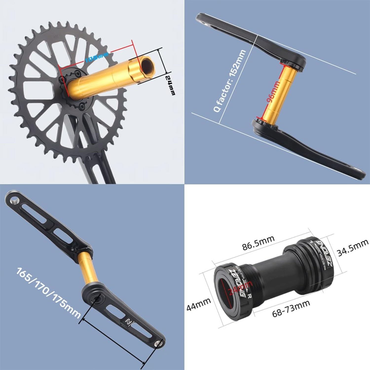 165/170/175Mm Braccio Della Manovella Di Bici GXP Guarnitura Per Bici Da Strada Set Di Pedivelle Integrate Cave In Alluminio BSA BB Accessori Corona Bici, Pedivella Bici