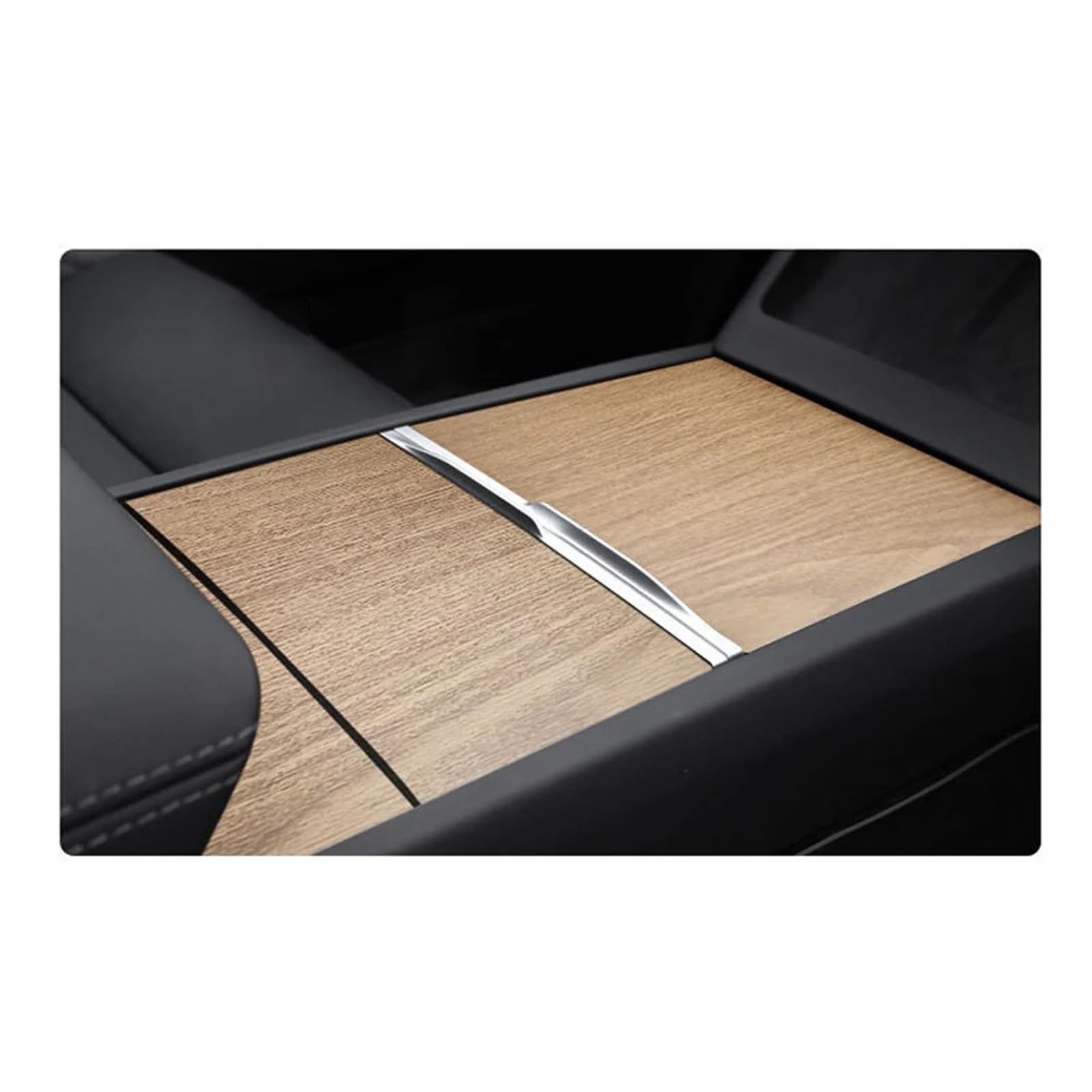 Panel Trim Frame Cover Fit for Tesla Model 3 Highland 2024 Car Center Console Panel Sticker Film Central Control Cover Center Console Trim(Vertical Grain)